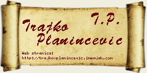 Trajko Planinčević vizit kartica